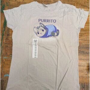 Purrito Funny Graphic Short Sleeve Tee - Gray